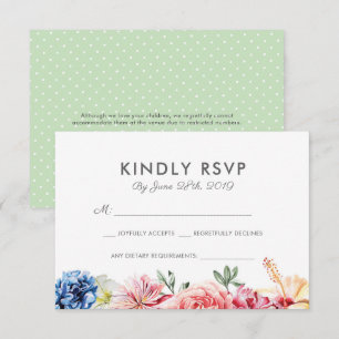 Bright Floral Watercolor RSVP cards