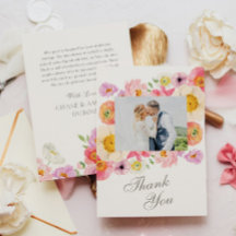 Bright Floral Wedding Thank You Card