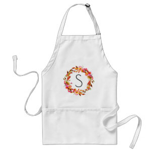 Bright Floral White Shiplap Baking Cooking Custom Standard Apron