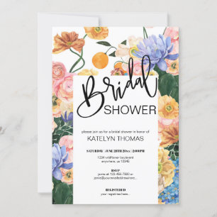 Bright Floral Wildflower Bridal Shower Invitation