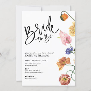 Bright Floral Wildflower Bridal Shower Invitation