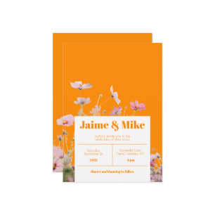 Bright Floral Wildflower Wedding Invitation