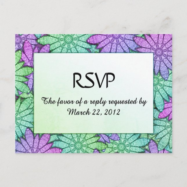 Bright Floral with Menu RSVP (Front)