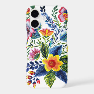 Bright Florals Faux Yarn Embroidery Design