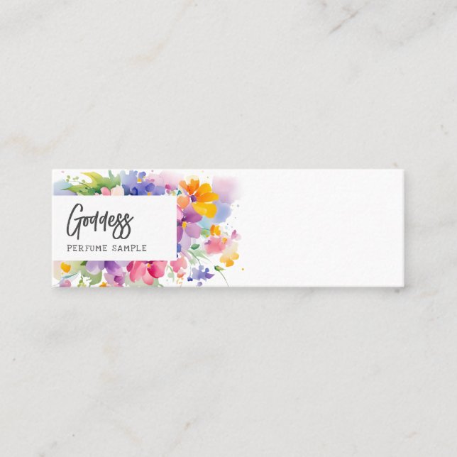 Bright Florals Perfume Tester Mini Business Card (Front)