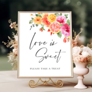 Bright Flower Citrus Slice Bridal Love is Sweet Poster