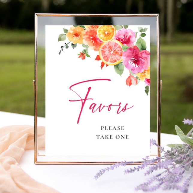 Bright Flower Citrus Slice Bridal Shower Favours Poster (Creator Uploaded)