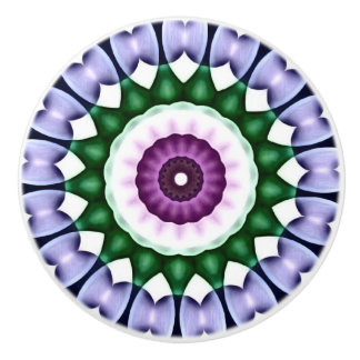 Bright Flower Kaleidoscope with Chrome Overlay Ceramic Knob