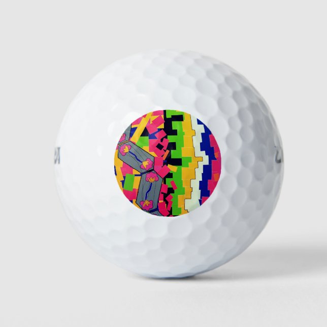 Bright flower pattern golf balls (Front)
