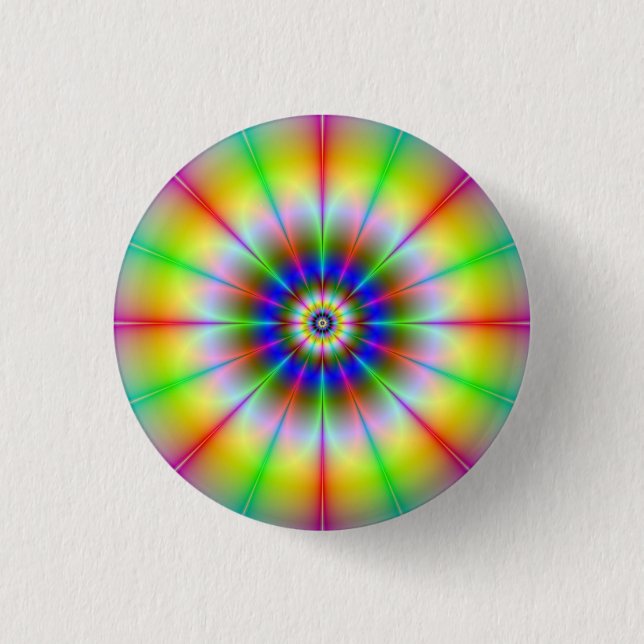 Bright Flower Pinback Button (Front)
