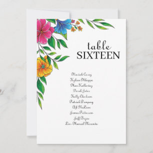 Bright Flower Spring Summer Table Seating Card