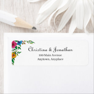Bright Flower Spring Summer Wedding Return Address Label
