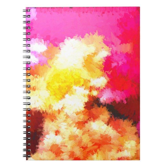 Bright Flowers Abstract Notebook, Colorful Journal (Front)