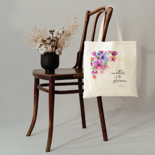 Bright Flowers and Gold Mother of the Groom Tote Bag