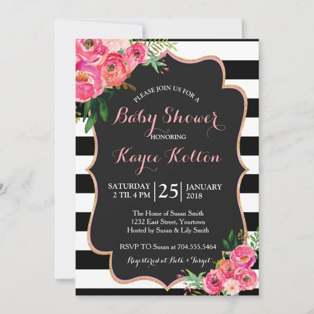 bright flowers Baby Shower Invitation (Front)