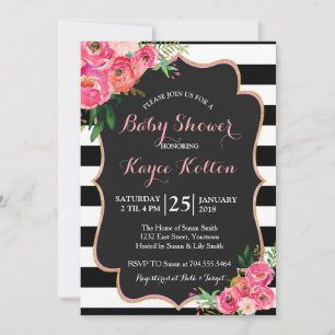 bright flowers Baby Shower Invitation