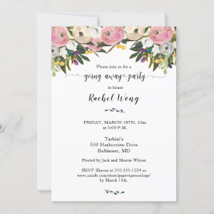 Bright Flowers Boho Moving Going Away Party Photo Invitation
