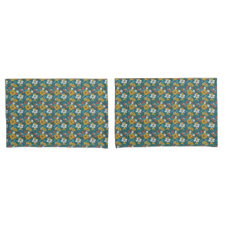 Bright Flowers, Dark Background Pillowcase