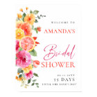 Bright Flowers Floral Citrus Bridal Shower WELCOME