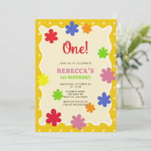 Bright Flowers Kids Birthday Invitation