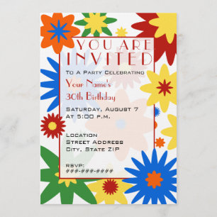 Bright Flowers Party Invitation