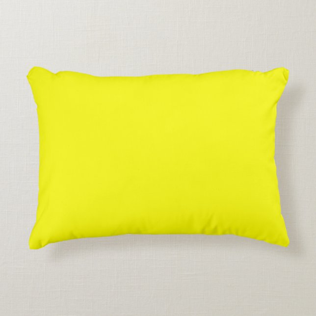 Bright Fluorescent Neon Yellow Decorative Cushion (Front)