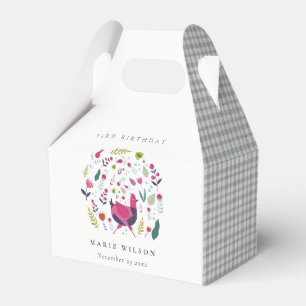 Bright Folk Farm Floral Bird Any Age Birthday Favour Box