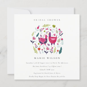 Bright Folk Farm Floral Bird Bridal Shower Invite