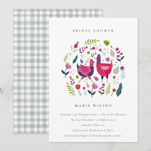 Bright Folk Farm Floral Birds Bridal Shower Invite