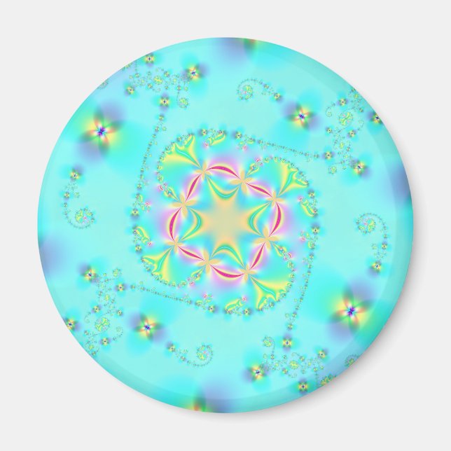 Bright Fractal Art Magnet (Front)