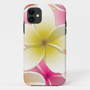 Bright Frangipani/ Plumeria flowers iPhone 11 Case