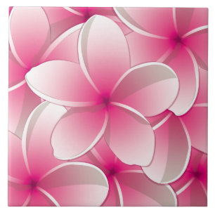 Bright Frangipani/ Plumeria flowers Ceramic Tile