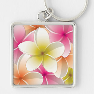 Bright Frangipani/ Plumeria flowers Key Ring
