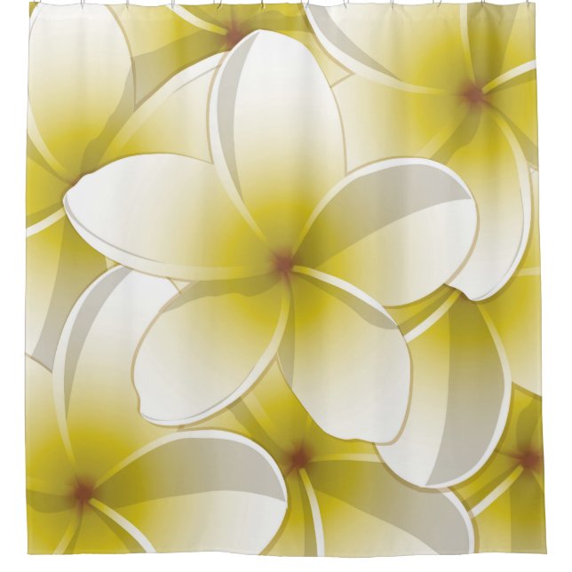 Bright Frangipani/ Plumeria flowers Shower Curtain (Front)