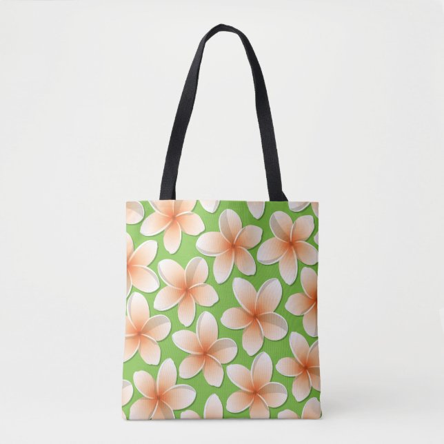 Bright Frangipani/ Plumeria flowers Tote Bag (Front)