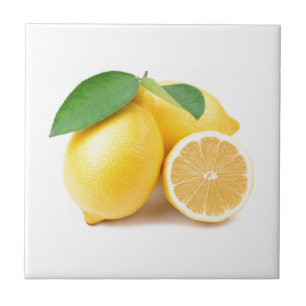 Bright & Fresh Yellow Lemons Ceramic Tile