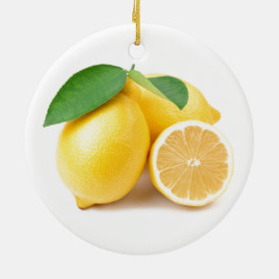 Bright & Fresh Yellow Lemons Ceramic Tree Decoration