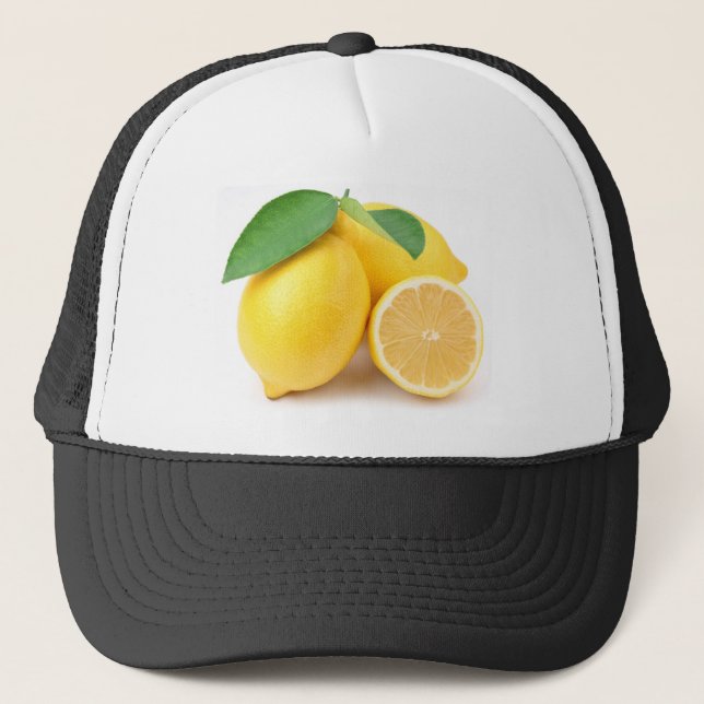 Bright & Fresh Yellow Lemons Trucker Hat (Front)