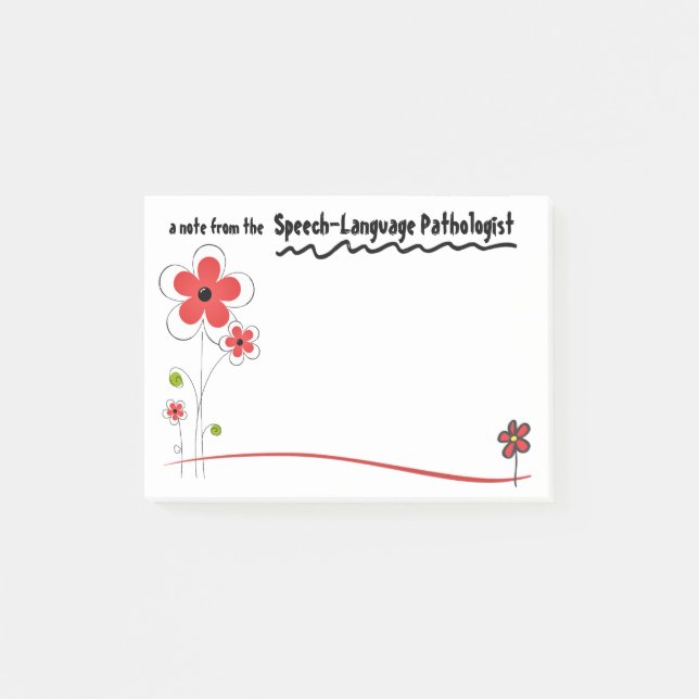 Bright Friendly Speech Pathologist Post-it Notes (Front)