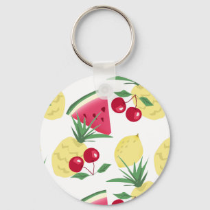 Bright fruits and berries on white.  key ring