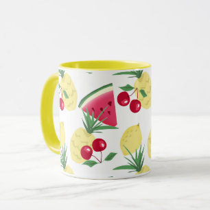 Bright fruits and berries on white. mug