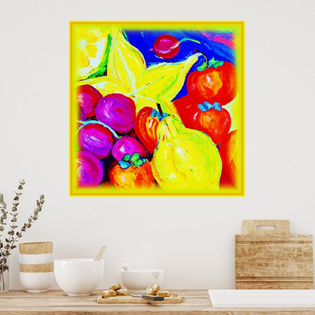 Bright Fruits and Stellar Skies. Buy Now Poster (Kitchen)