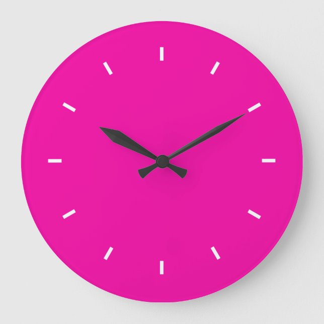 Bright Fuchsia Durable Complementary Colour Large Clock (Front)