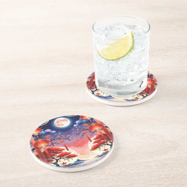 Bright Full Moon Coaster (Side)