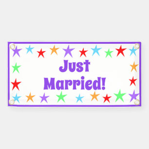 Bright Fun Just Married Banner