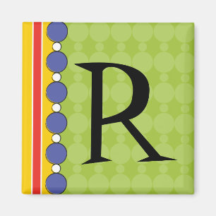Bright Fun Polka Dot Monogram Magnet
