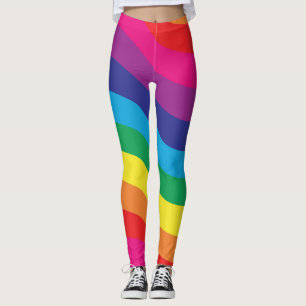 Bright Fun Rainbow Patterned Leggings