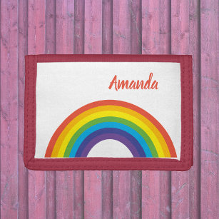 Bright Fun Rainbow  Personalised Trifold Wallet