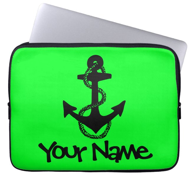 bright fun with YOUR NAME + ANCHOR | Laptop Sleeve (Front)