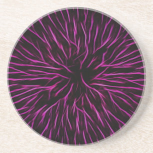 Bright Funky Hot Pink Firecracker Abstract Coaster